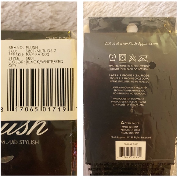 NEW! FLEECE SOCKS! NO-SHOW / SOCKLETS MULTIPACK! PLUSH brand! Black white & red - Picture 5 of 6